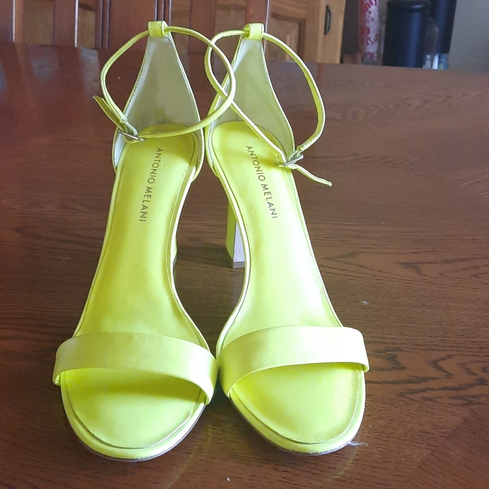 Electric Yellow Strappy Heels